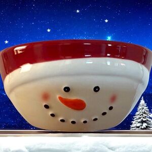 Crofton Holiday Snowman Bowl – Ceramic Christmas Serving Bowl – Aldi Exclusive